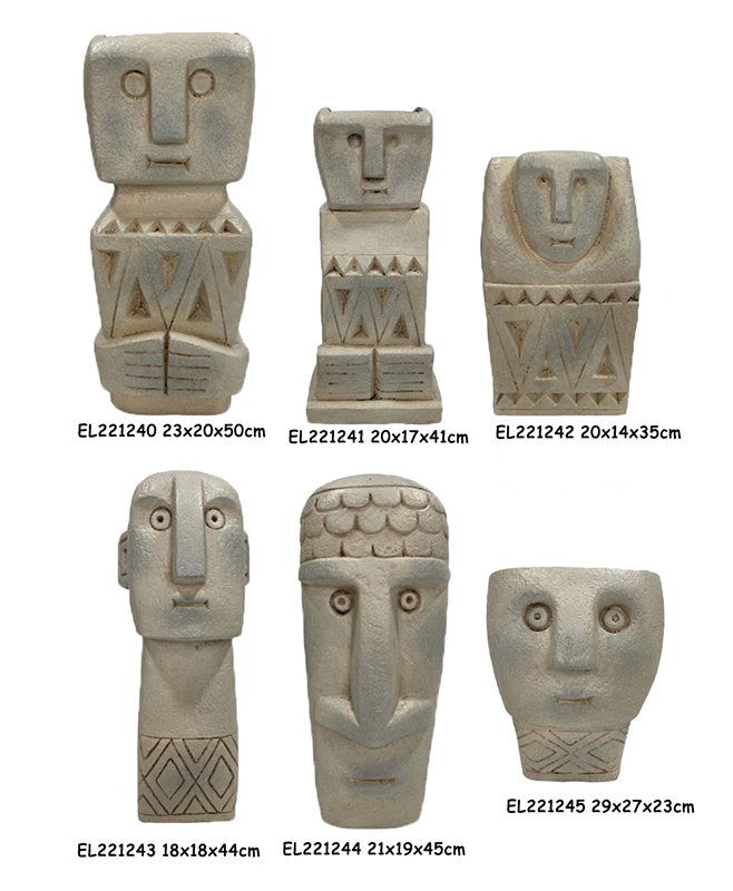 Clay Ethnic and Tribal Statues (3)