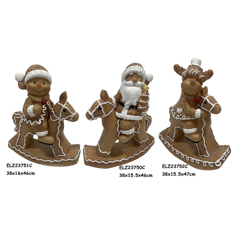 Clay Gingerbread Figures Snowman, Santa Claus, Reindeer Christmas Figures (3)