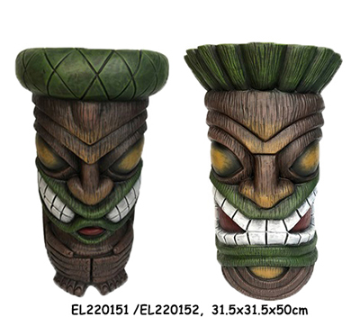 Clay crafts Tiki Decor Statues flowerpots  (2)