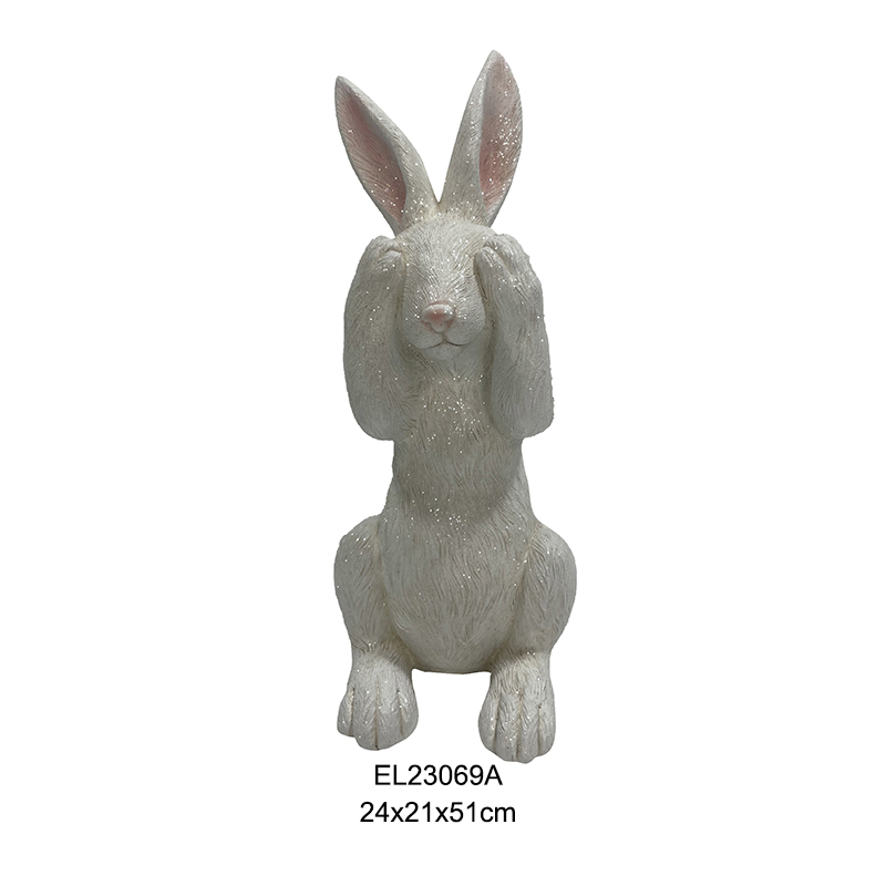 Easter See No Rabbit Statues Spring Home and Garden Decoration Cute Rabbit (2)