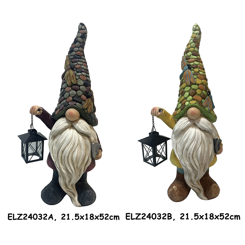 Handmade Fiber Clay Garden Ornament Gnome Statues for Home and Garden Decor (4)