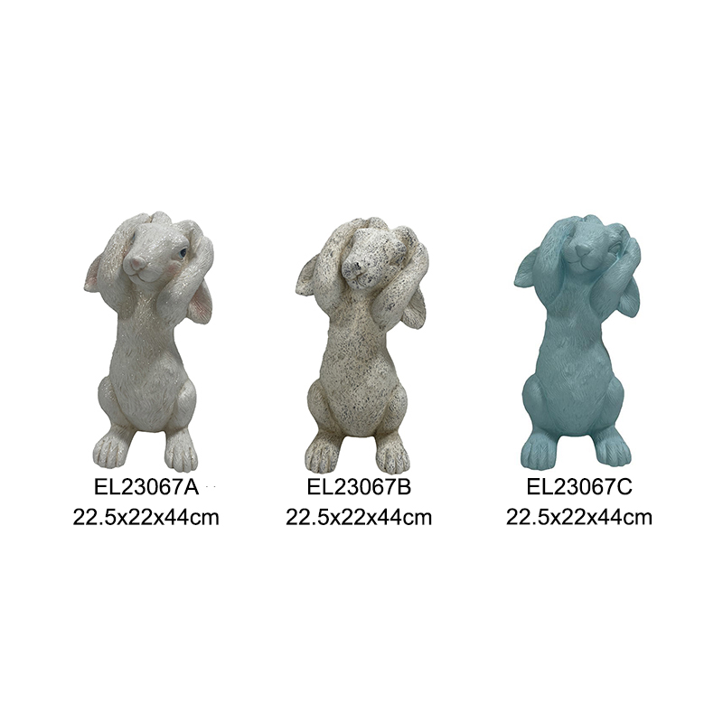Hear No Evil Easter Rabbit Statues Spring Outdoor Indoor Decoration Holiday Decor (1)