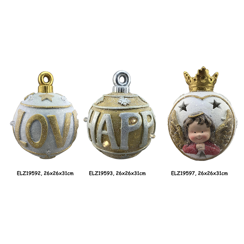 LOVE HAPPY Royal Angel with Golden Crown Christmas Ornaments Holiday Decors3