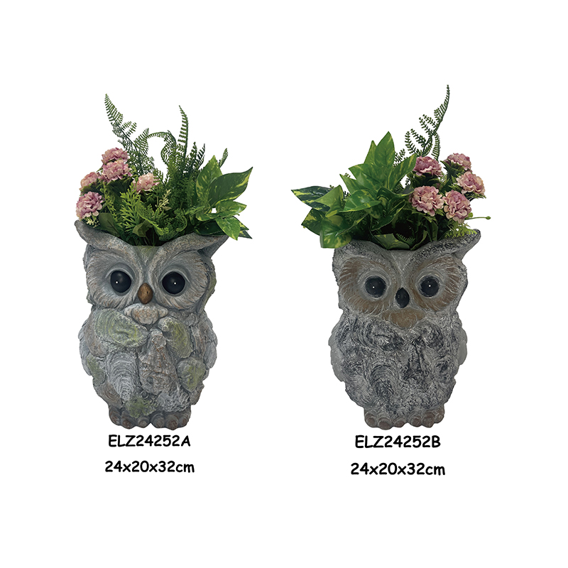 Owl-Shaped Planter Statues Owl Deco-Pot Garden Planters Garden Pottery Indoor and Outdoor (16)