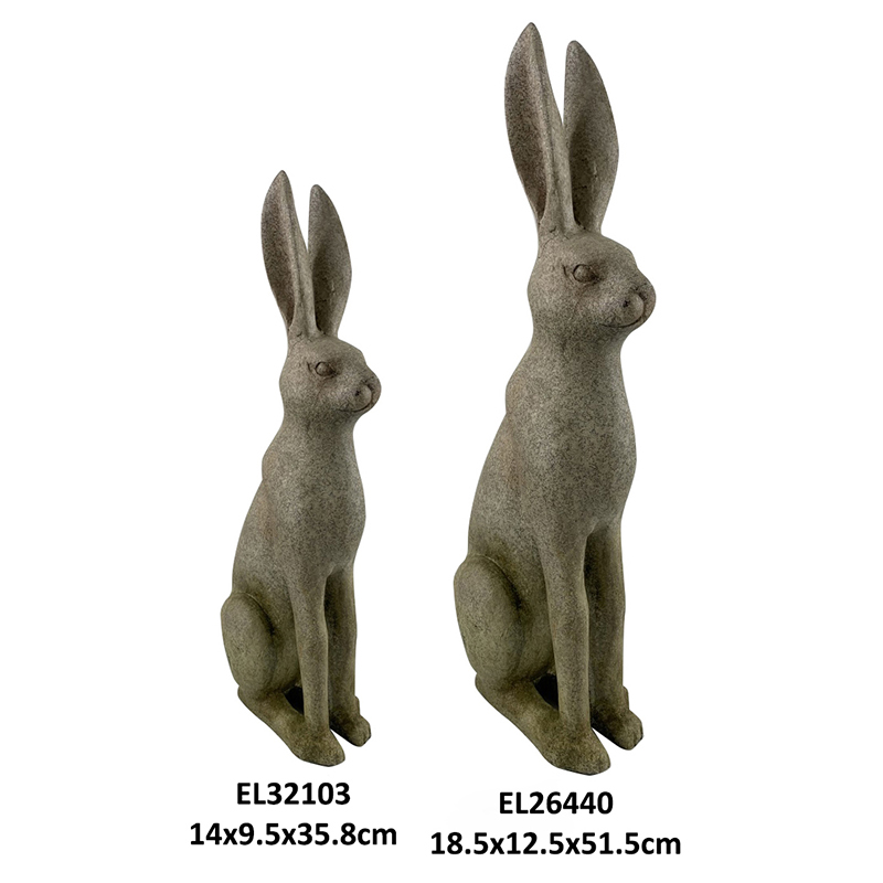 Rabbit Statues Easter Bunny for Home and Garden Modern Rabbits Figurines (2)