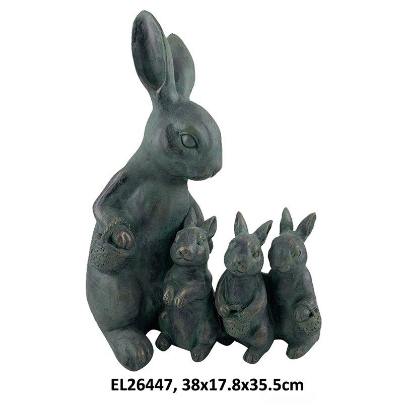 Rabbit Statues Easter Bunny for Home and Garden Modern Rabbits Figurines (4)