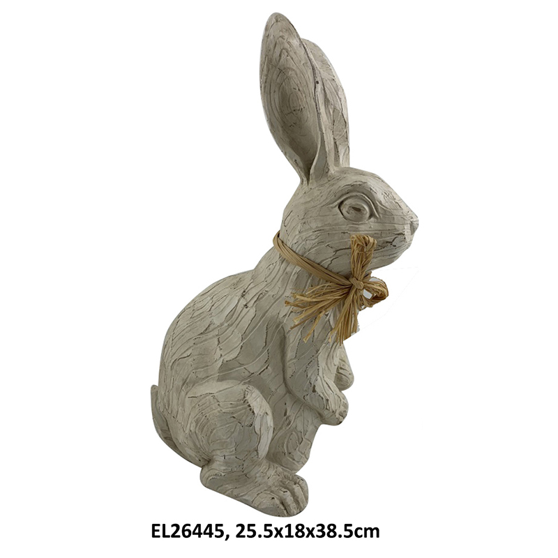 Rustic Rabbit Figurines Collection Stone Finished Easter Bunnies Home and Garden Decor (2)