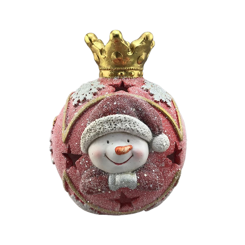 Santa Snowman Reindeer Christmas Ball with Golden Crown Seasonal Decoration 3