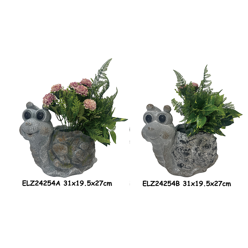 Snail-Shaped Planter Statues Snail Deco-Pot Garden Planters Garden Pottery Indoor and Outdoor (16)