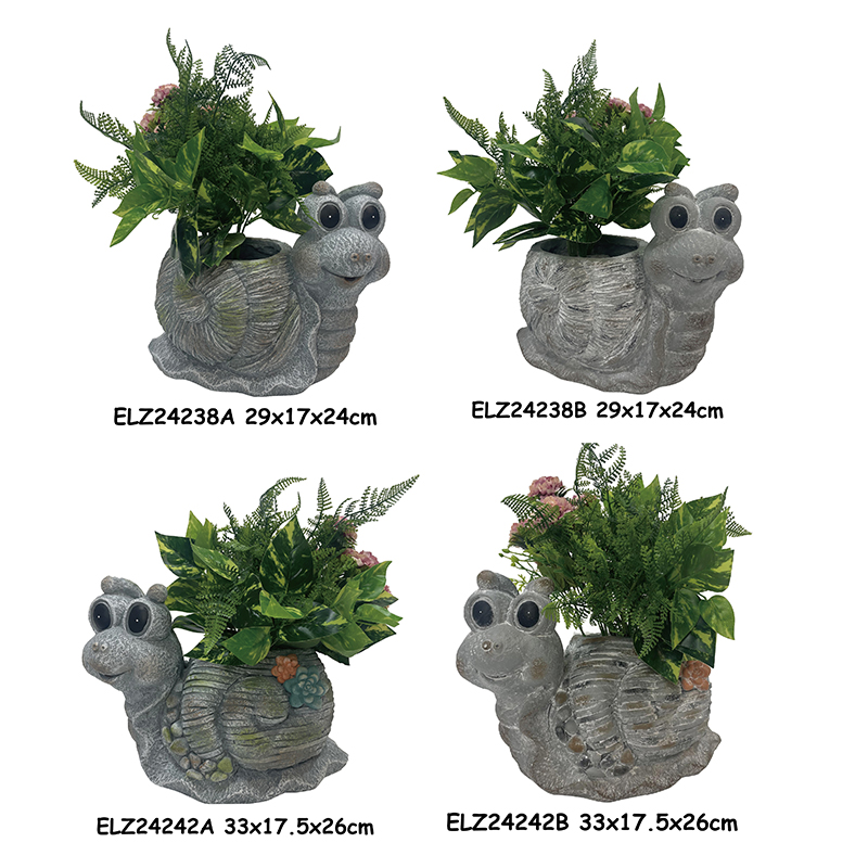 Snail-Shaped Planter Statues Snail Deco-Pot Garden Planters Garden Pottery Indoor and Outdoor (6)