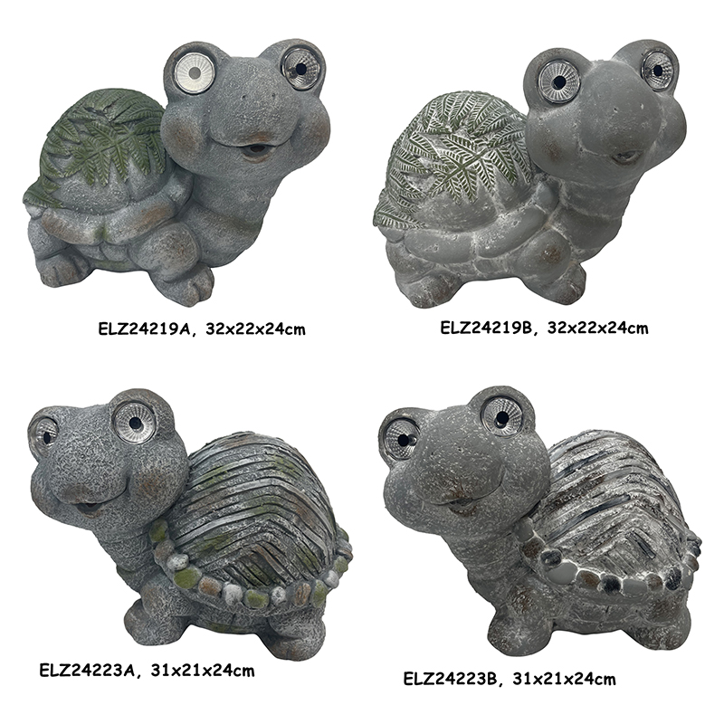 Solar Powered Garden Tortoise Statues Outdoor Indoor Decor Adorable Turtle Animals Statues Decorat ( (11)