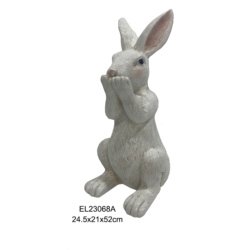 Speak No Evil Rabbit Statue Collection Garden Decoration Easter Rabbits Bunny Figurine (3)