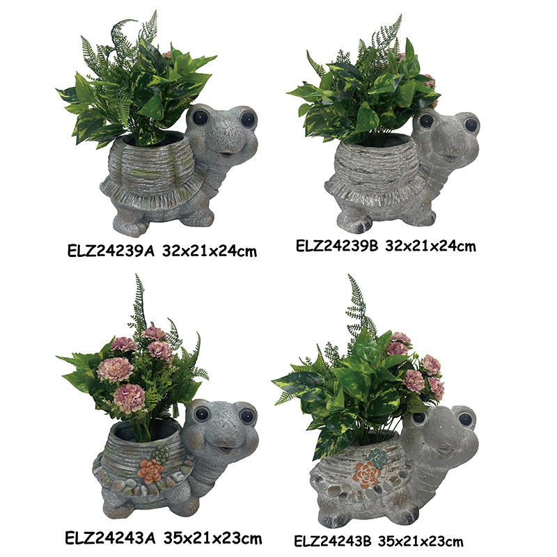 Tortoise-Shaped Planter Statues Tortoise Deco-Pot Garden Planters Garden Pottery Indoor and Outdoor (1 (6)