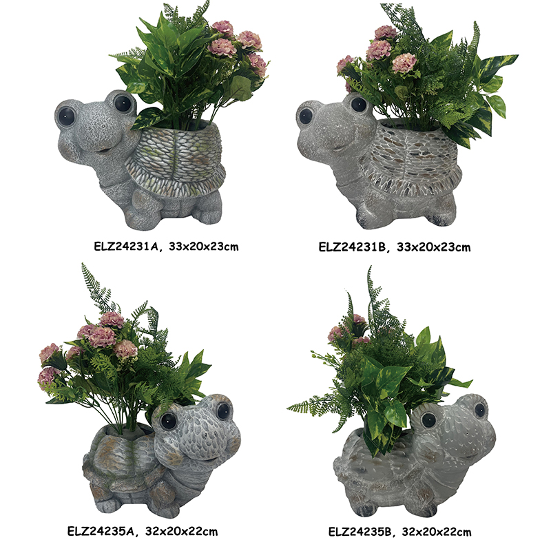 Tortoise-Shaped Planter Statues Tortoise Deco-Pot Garden Planters Garden Pottery Indoor and Outdoor (1)